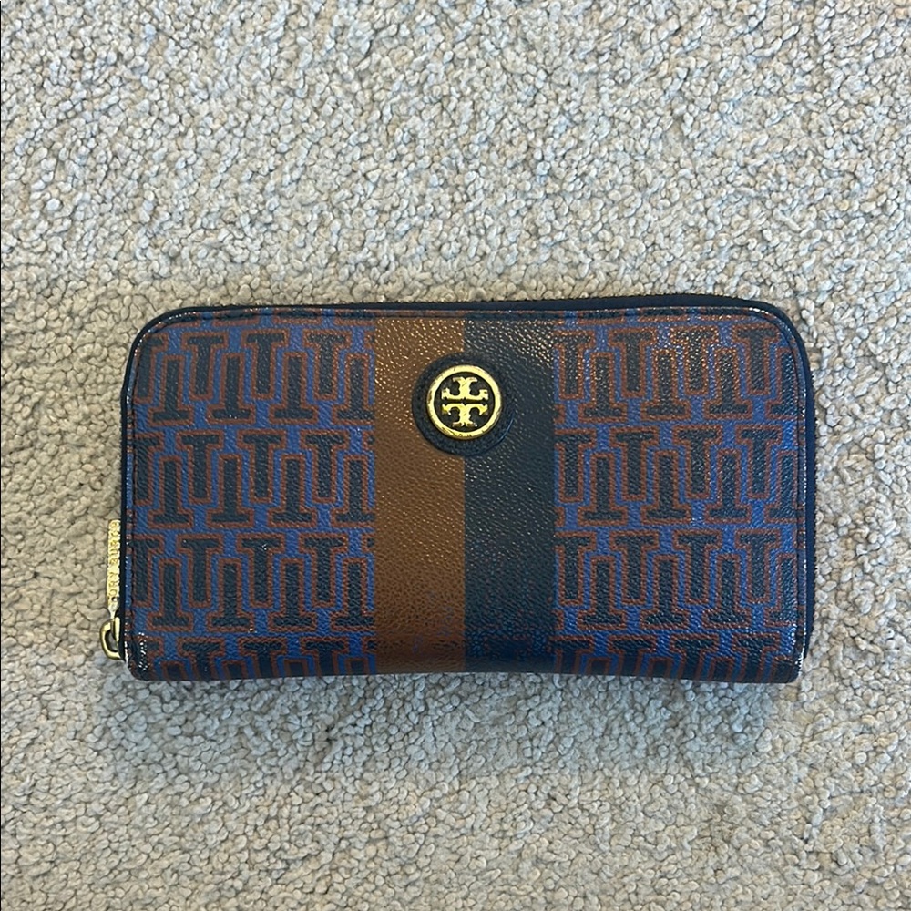 Tory Burch Blue and Brown Wallet